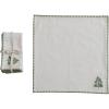 imageCreative CoOp Cotton Napkins with Embroidered Tree and Edge Natural and Green Set of 4