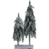 imageCreative CoOp Faux Evergreen Trees with Wood Base and Snow Finish Green