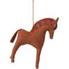imageCreative CoOp Handmade Wool Felt Dala Horse Ornament with Embroidery Rust Color
