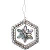 imageCreative CoOp Metal and Acrylic Jewel Snowflake Ornament with Hexagon Frame Silver Finish