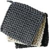 imageCreative CoOp Square Cotton Crocheted Pot Holder Set of 3 Colors