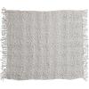 imageCreative CoOp Woven Cotton Blend Cable Knit Fringe Natural Throw Blanket