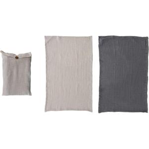 imageCreative CoOp Cotton Double Cloth Tea Towels Set of 2 in Bag Natural and CharcoalNatural  Charcoal