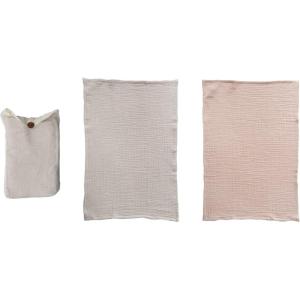 imageCreative CoOp Cotton Double Cloth Tea Towels Set of 2 in Bag Natural and CharcoalRose  Cement