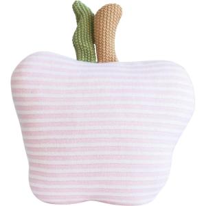 imageCreative CoOp Cotton Knit Apple Shaped Pillow with Pink Stripes