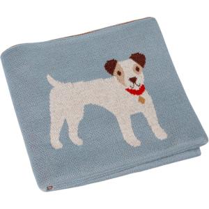 imageCreative CoOp Cotton Knit Baby Blanket with Dog Prints Multicolor