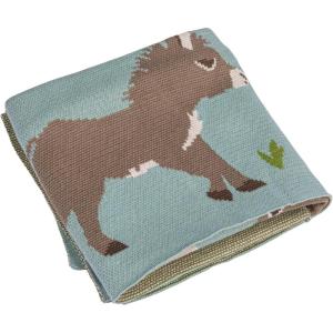 imageCreative CoOp Cotton Knit Baby Blanket with Donkey Prints Multicolor