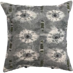 imageCreative CoOp Creative CoOp Linen Printed Pillow with HandEmbroidery and Chambray Back MulticolorBlack