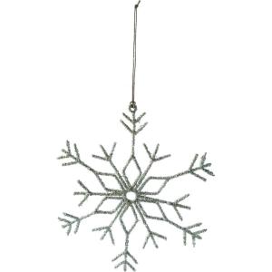 imageCreative CoOp Metal Snowflake Ornament with Glitter White