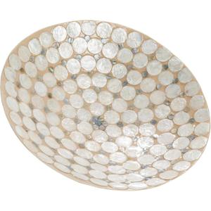 imageCreative CoOp Round Decorative Resin and Capiz Bowl White and Natural