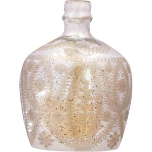 imageCreative CoOp Round Etched Mercury Glass Vase Antique Silver Finish