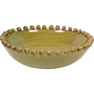 imageCreative CoOp Round Hobnail Terracotta Decorative Bowl Green