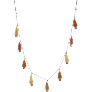 imageCreative CoOp Sisal Bottle Brush Tree Garland with Gold Balls and Jute Cord Pink Chartreuse and Orange Color