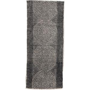 imageCreative CoOp Stonewashed Cotton Canvas Dot Pattern and Frayed Edges Table Runner 72quot L x 14quot W x 0quot H BlackBlack
