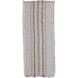 imageCreative CoOp Striped Linen and Cotton Table Runner with Fringe Multicolor