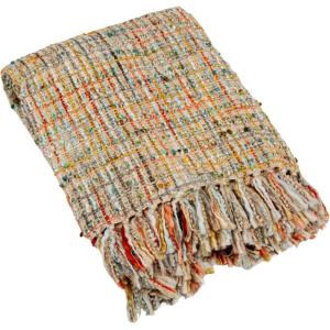 imageCreative CoOp Woven Acrylic Boucl Throw Blanket with Fringe Multicolor