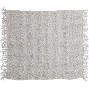 imageCreative CoOp Woven Cotton Blend Cable Knit Fringe Natural Throw Blanket