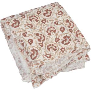 imageCreative CoOp Woven Cotton and Sherpa Throw Blanket Natural Tan and Rose
