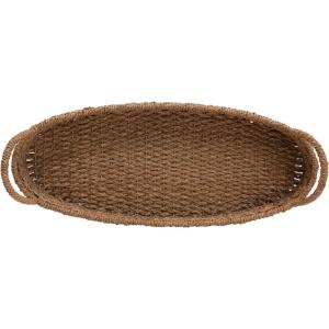 imageDecorative Oval Woven Seagrass Tray with Handles