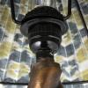 imageCreative CoOp 135 in Round Metal Table Lamp with Cotton Shade 40 Watts Maximum Antique Brass Finish and Multicolor
