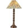 imageCreative CoOp 135 in Round Metal Table Lamp with Cotton Shade 40 Watts Maximum Antique Brass Finish and Multicolor