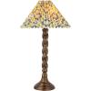 imageCreative CoOp 135 in Round Metal Table Lamp with Cotton Shade 40 Watts Maximum Antique Brass Finish and Multicolor