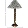 imageCreative CoOp 135 in Round Metal Table Lamp with Cotton Shade 40 Watts Maximum Antique Brass Finish and Multicolor