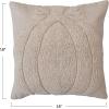 imageCreative CoOp 18 Square Cotton Slub Tufted Pillow wPumpkin ampamp Chambray Back Cream ColorBeige