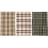 imageCreative CoOp 28quot L x 18quot W Cotton Printed Tea Towels wTie wWood Beads Multi Color Plaid Set of 3