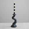 imageCreative CoOp 412quot Round x 10quot H Resin Curved Taper Holder Black