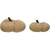 imageCreative CoOp 734quot Round x 514quotH Fabric Pumpkin w Wood Stem Nutmeg Color