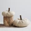 imageCreative CoOp 734quot Round x 514quotH Fabric Pumpkin w Wood Stem Nutmeg Color