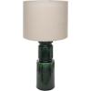 imageCreative CoOp Ceramic Table LED Lamp with Natural Linen Shade Green