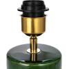 imageCreative CoOp Ceramic Table LED Lamp with Natural Linen Shade Green