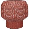 imageCreative CoOp Embossed TerraCotta Footed VasePlanter with Crackle Glaze Coral