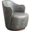 imageCreative CoOp Faux Leather Upholstered Swivel Chair Grey