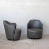 imageCreative CoOp Faux Leather Upholstered Swivel Chair Grey