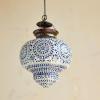 imageCreative CoOp Glass Mosaic and Metal Pendant Lamp Copper Finish White and Blue