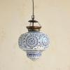 imageCreative CoOp Glass Mosaic and Metal Pendant Lamp Copper Finish White and Blue