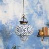 imageCreative CoOp Glass Mosaic and Metal Pendant Lamp Copper Finish White and Blue