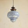 imageCreative CoOp Glass Mosaic and Metal Pendant Lamp Copper Finish White and Blue