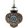 imageCreative CoOp Glass Mosaic and Metal Pendant Lamp Copper Finish White and Blue