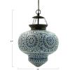 imageCreative CoOp Glass Mosaic and Metal Pendant Lamp Copper Finish White and Blue