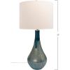 imageCreative CoOp Glass Opal Finish ampamp Linen Shade Set of 2 Table Lamp Set 15quot L x 15quot W x 32quot H Green Blue
