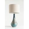 imageCreative CoOp Glass Opal Finish ampamp Linen Shade Set of 2 Table Lamp Set 15quot L x 15quot W x 32quot H Green Blue
