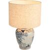 imageCreative CoOp HandPainted Ceramic Table Lamp with Acrylic Base Linen Shade and Inline Switch Blue and White