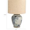 imageCreative CoOp HandPainted Ceramic Table Lamp with Acrylic Base Linen Shade and Inline Switch Blue and White