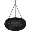imageCreative CoOp HandWoven Rattan Jute Rope Hanger Hanging Basket 24quot L x 24quot W x 7quot H Black