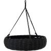 imageCreative CoOp HandWoven Rattan Jute Rope Hanger Hanging Basket 24quot L x 24quot W x 7quot H Black