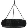 imageCreative CoOp HandWoven Rattan Jute Rope Hanger Hanging Basket 24quot L x 24quot W x 7quot H Black